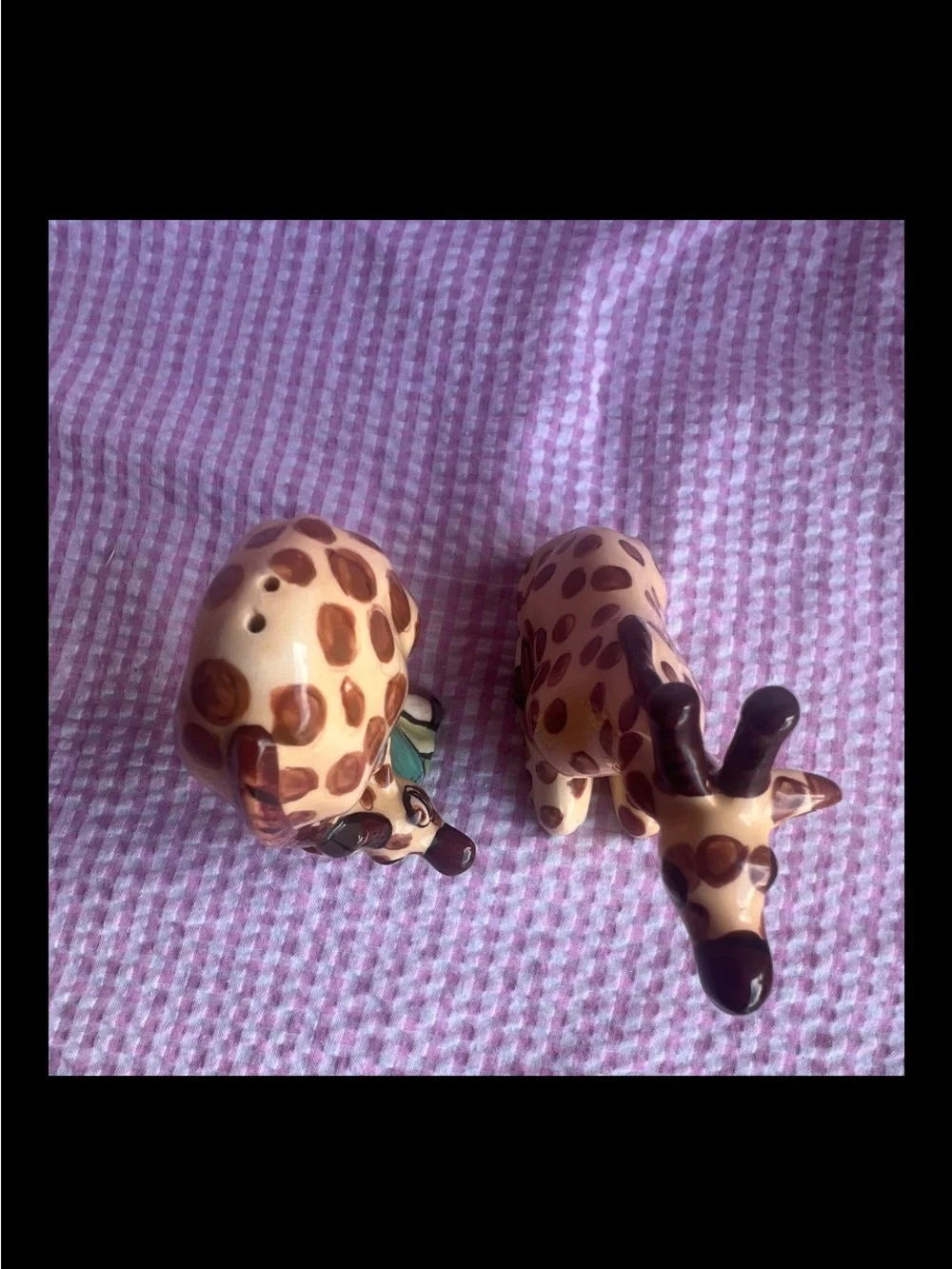 Blue Sky Clayworks Limited Edition Giraffe Salt & Pepper Shaker Lynda Corneielle
